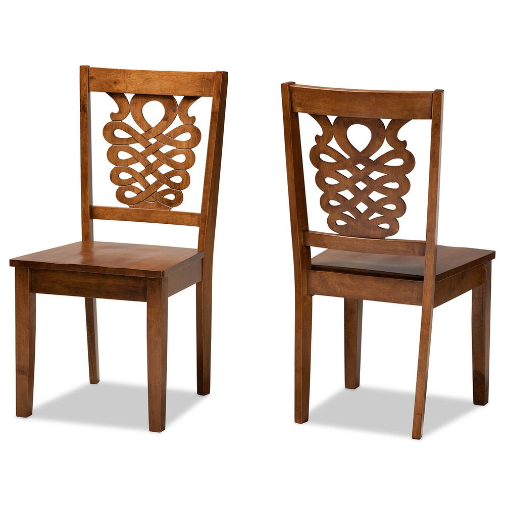 Baxton Studio Gervais Side Chair in Walnut Brown (Set of 2), , large