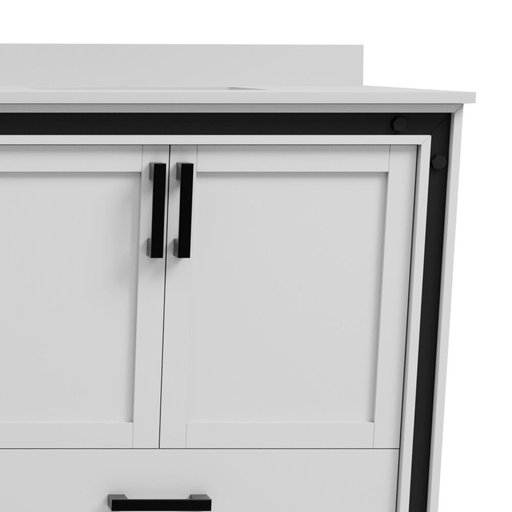 Lexora Home Ziva 84" Double Bathroom Vanity in White with 2 cm White Quartz Top and Rectangular Sinks, , large