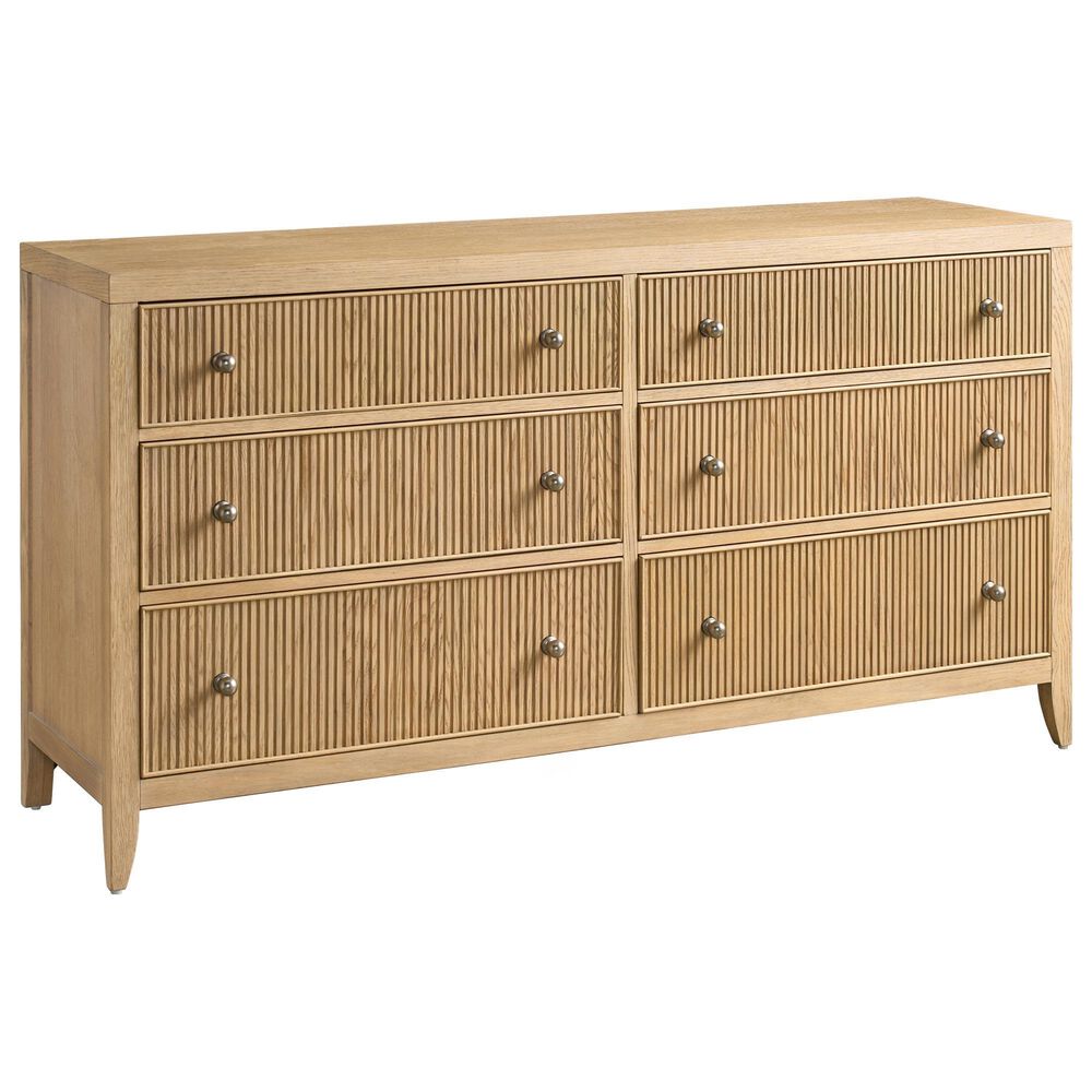 Universal Furniture Avaline Queen Upholstered Storage Bed with Dresser, Chest and Two Nightstands in Skylark with USB Ports and Outlets, , large