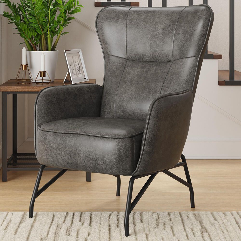 Golden Wave Furniture Franky Accent Chair in Badlands Charcoal, , large