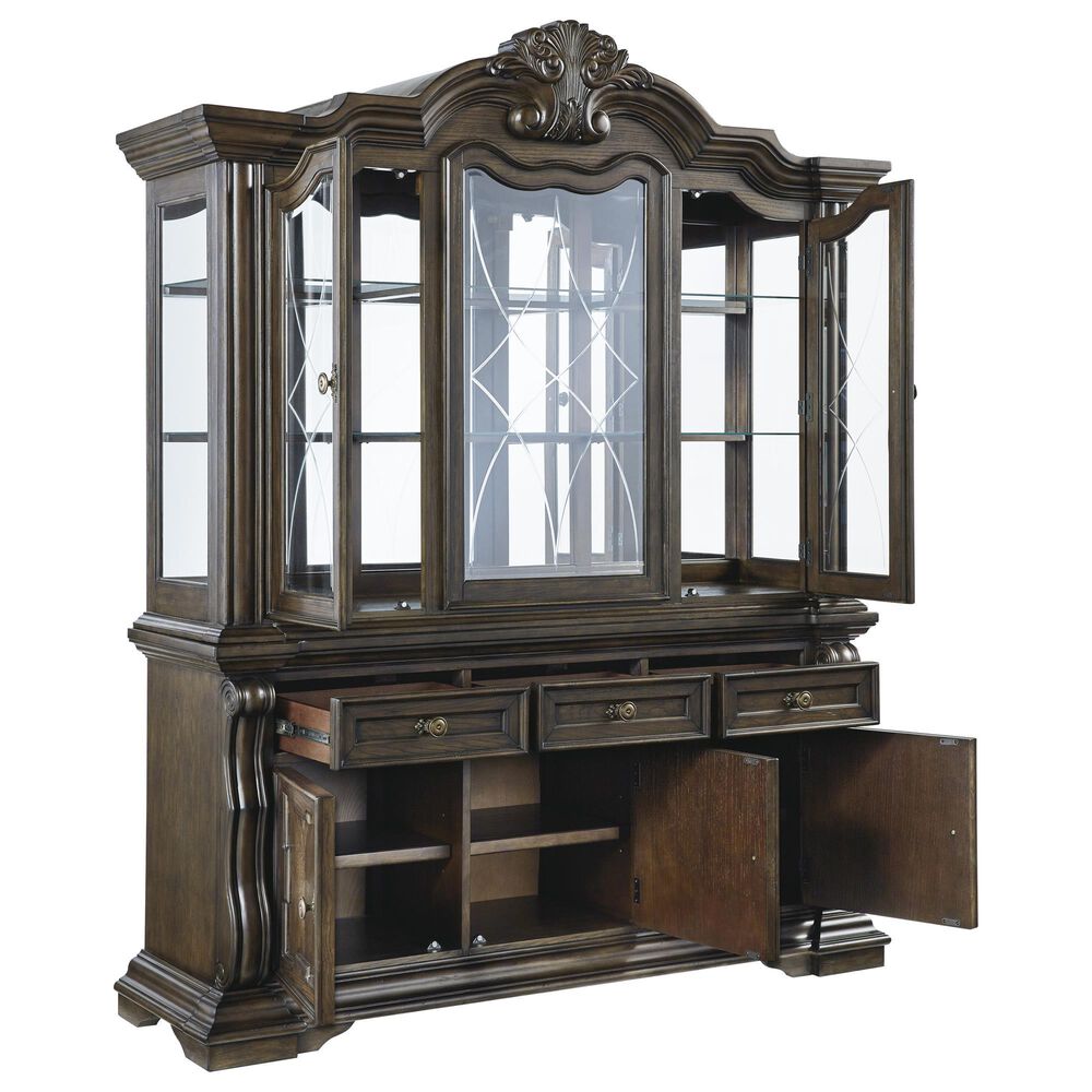 Millenium Maylee Dining Buffet with Hutch in Dark Brown, , large