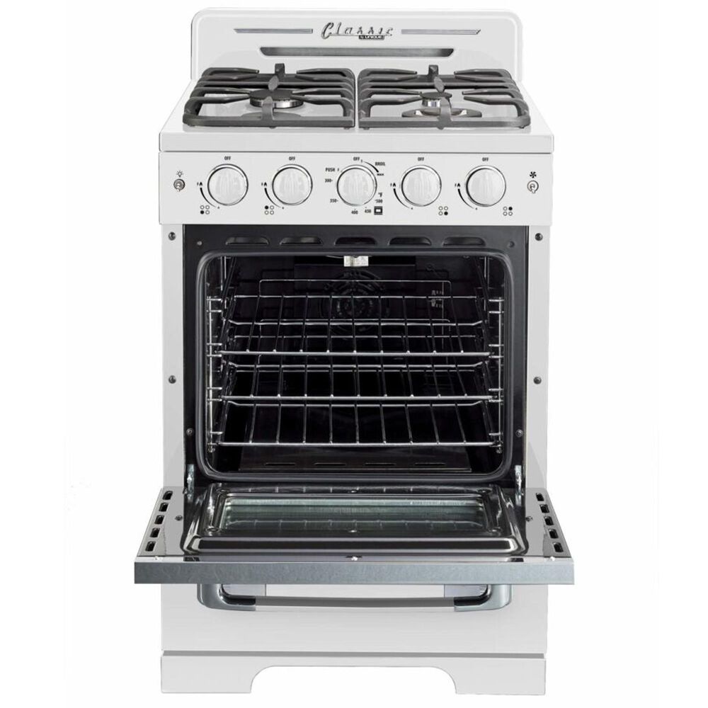 Unique Appliances Classic Retro 24" Compact Convection Gas Range in Marshmallow White, , large
