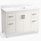 Kohler Kresla 48" Single Bathroom Vanity in White with 3 cm White Quartz Top and Rectangular Sink, , large