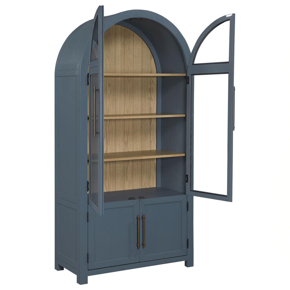 Steve Silver Magnolia Curio Cabinet in Dusty Blue and Weathered Sand, , large