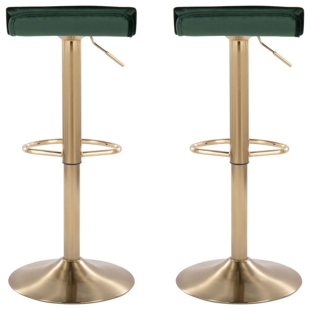 Lumisource Ale Adjustable Swivel Barstool in Green &#40;Set of 2&#41;, , large