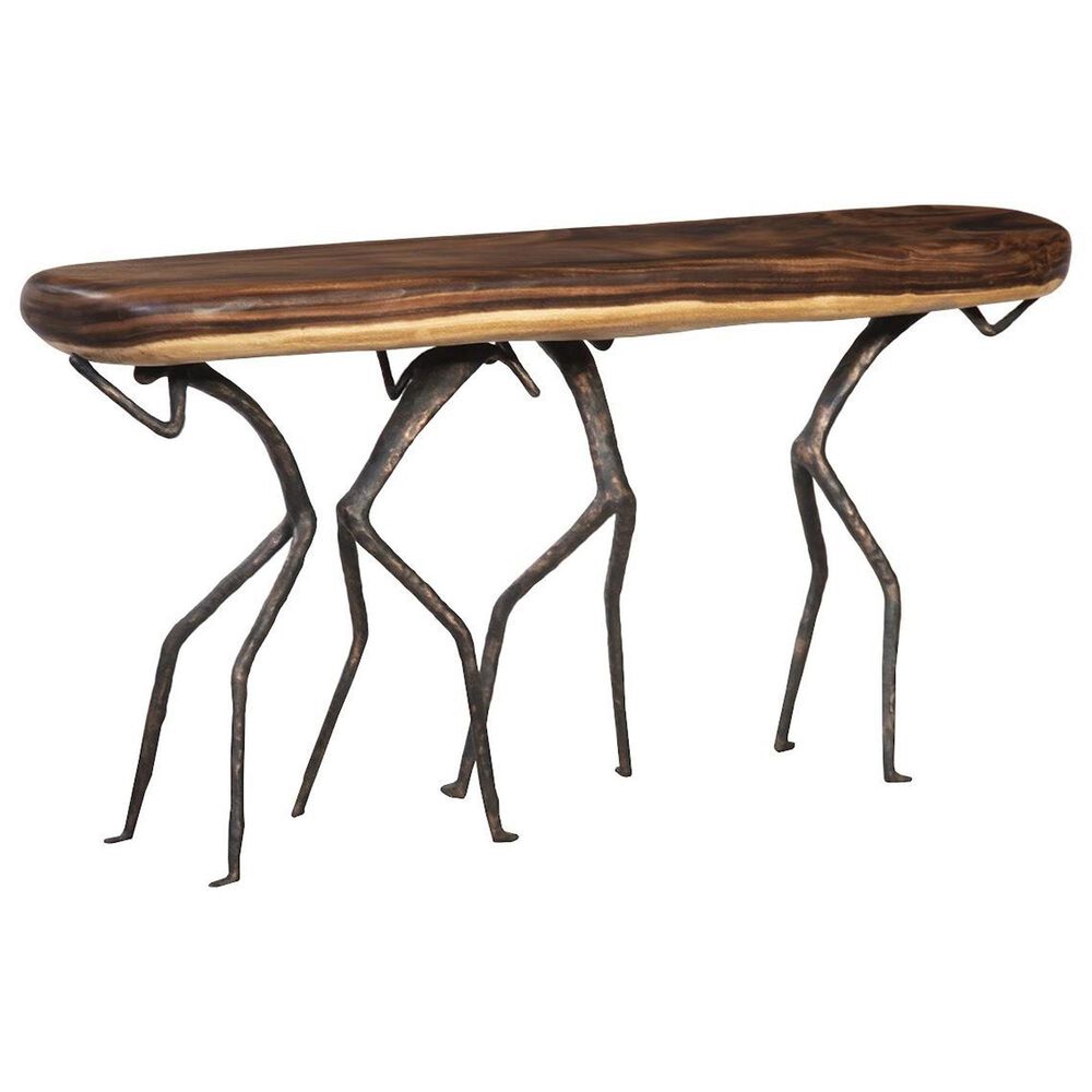 TimberHaus Atlas Console Table in Natural and Black, , large