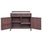 HOMLUX 39" Outdoor Kitchen Island with Stainless Table Top in Dark Brown, , large