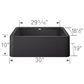 Blanco Ikon 30" Apron Single Bowl Farmhouse Sink in Anthracite, , large