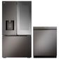 LG 2-Piece Kitchen Package with 26 Cu. Ft. French Door Refrigerator and Pocket Handle Dishwasher in Black Stainless Steel, , large