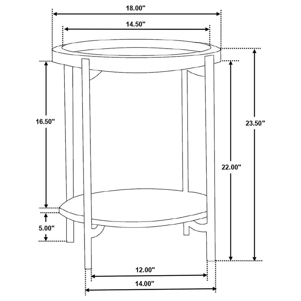 Coaster Adhvik Round End Table in Natural, White and Black, , large