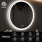 HOMLUX 28" Round LED Bathroom Vanity Mirror in Silver, , large