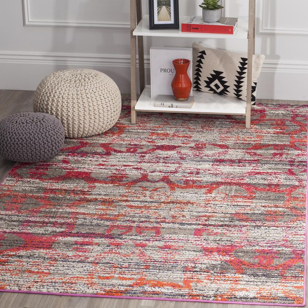 Safavieh Monaco MNC217G-5 5"1" x 7"7" Grey/Multi Area Rug, , large