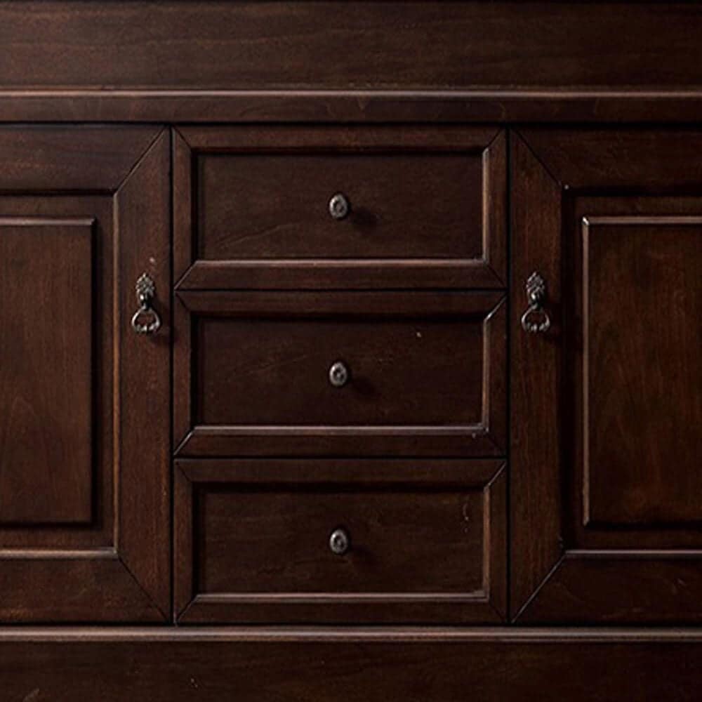 James Martin Vanities Brookfield 60&quot; Single Bathroom Vanity in Burnished Mahogany with 3 cm Eternal Jasmine Pearl Quartz Top and Rectangle Sink, , large