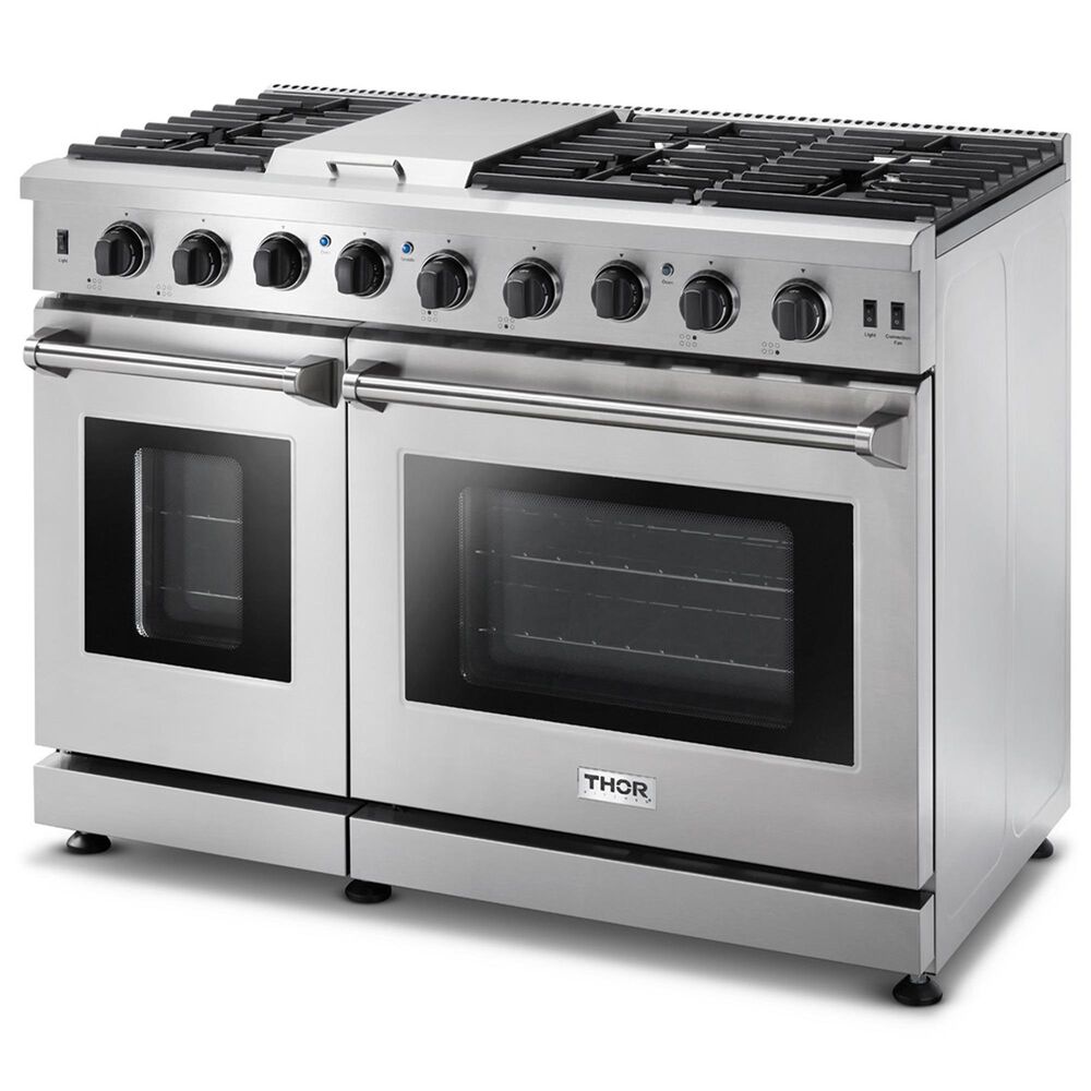 Thor Kitchen 48&quot; Freestanding Professional Gas Range with Storage Drawer in Stainless Steel, , large