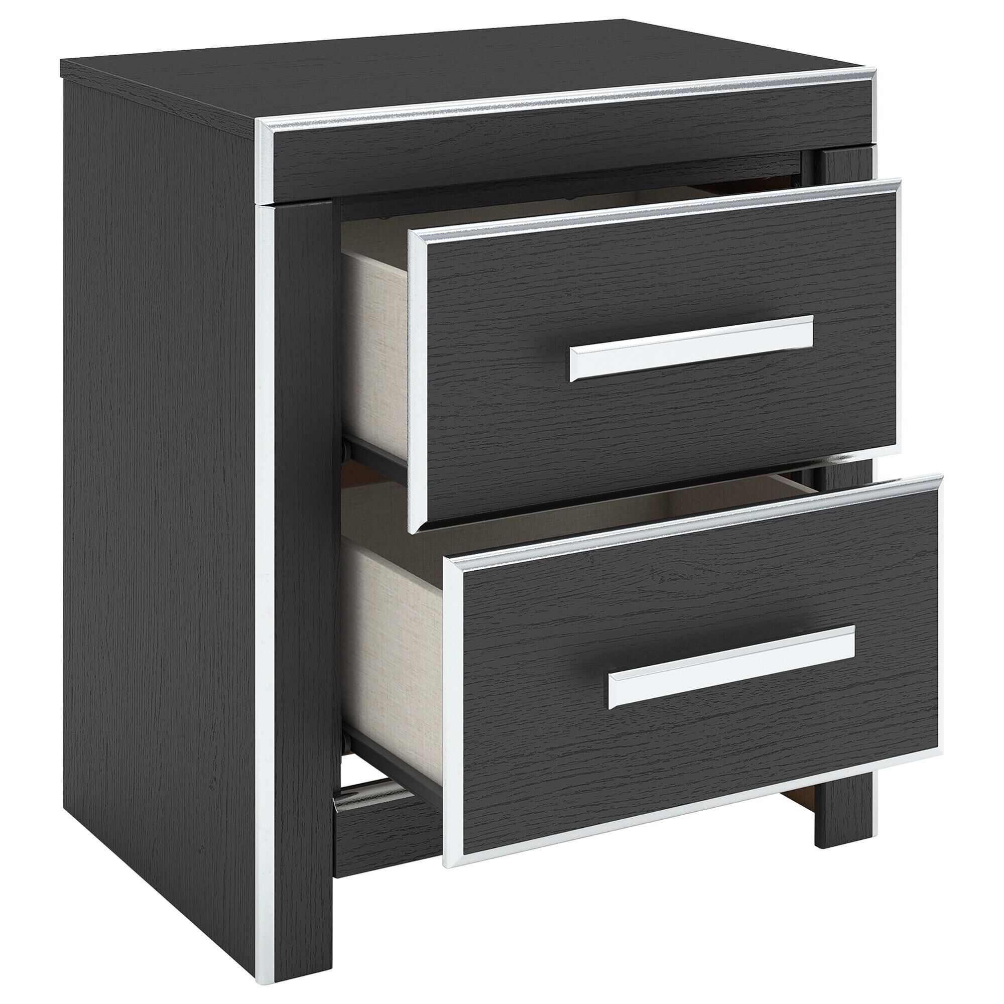 黒田坊　1212 Ashley Zuraleus King Upholstered Panel Bed with Two Nightstands in