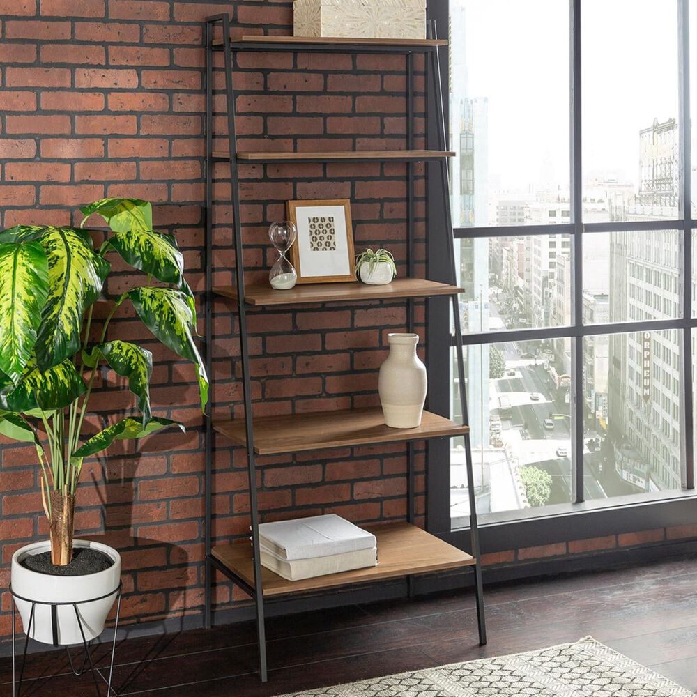 Walker Edison Arlo 72" Bookcase in Mocha, , large