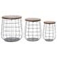 Maple and Jade Storage Basket with Wood Lids in Oiled Brown and Matte Black (Set of 3), , large