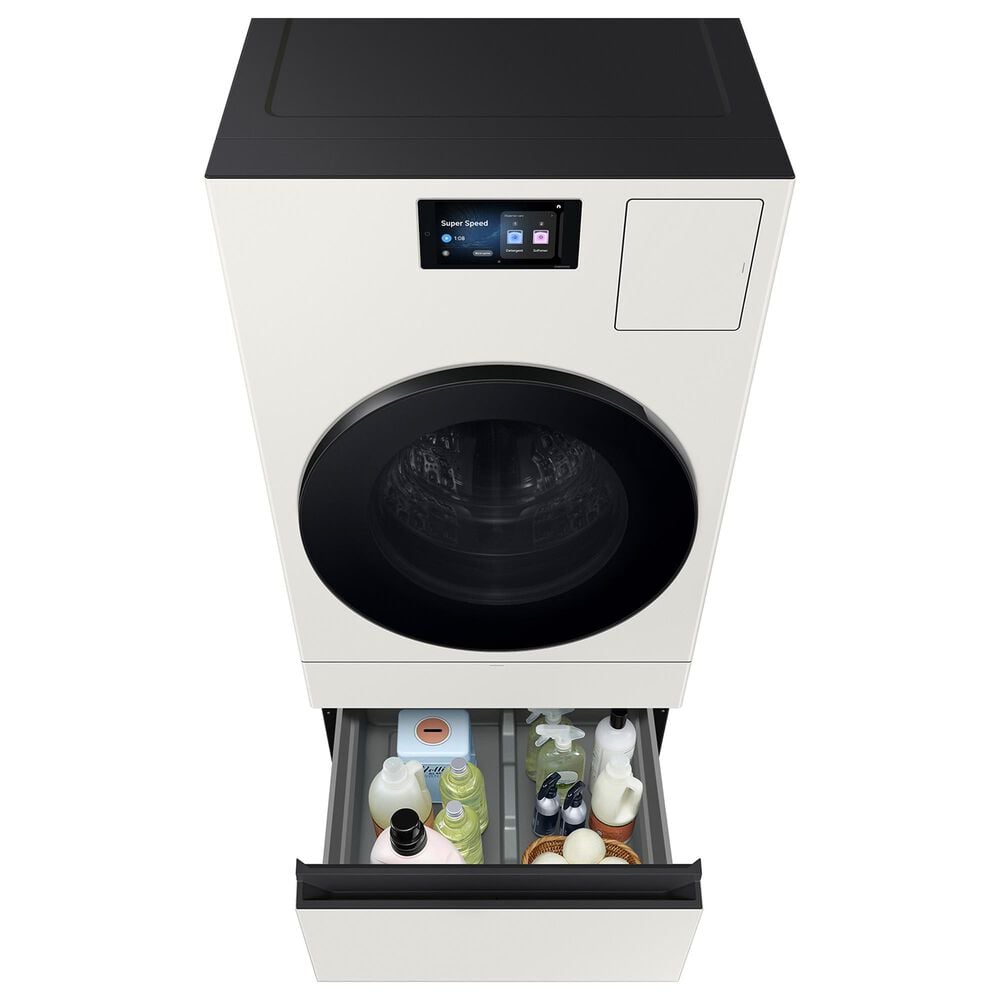 Samsung Bespoke 27" Laundry Combo Pedestal with Storage Drawer in Ivory, , large
