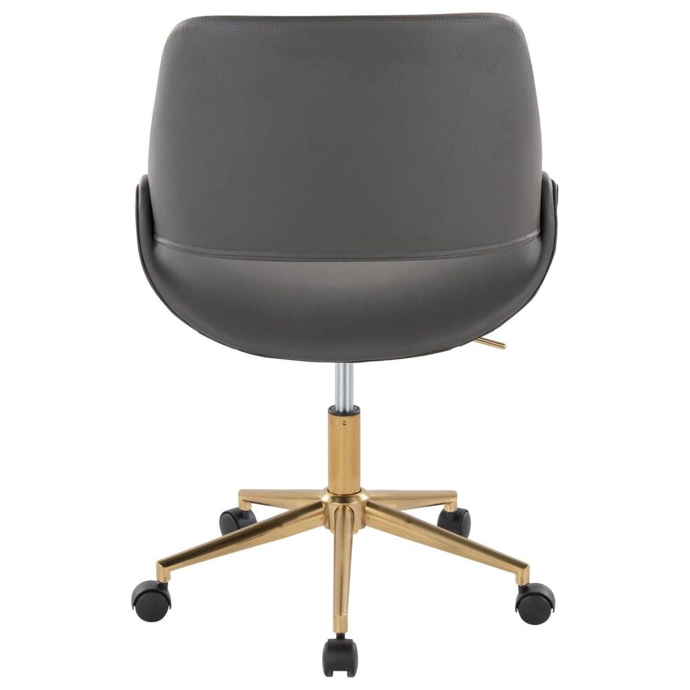 Lumisource Fabrico Office Chair with Grey Cushion in Gold, , large