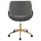 Lumisource Fabrico Office Chair with Grey Cushion in Gold, , large