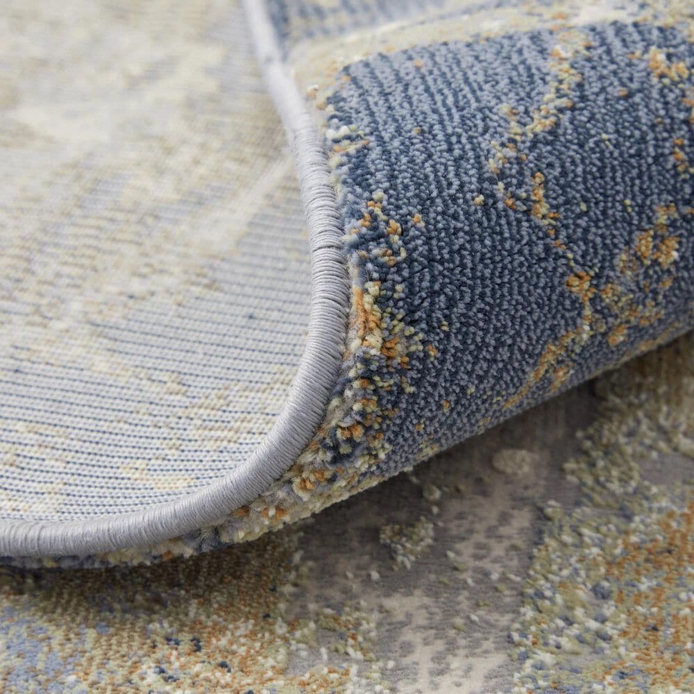 Feizy Clio 2&#39;9&quot; x 7&#39;10&quot; Blue and Gray Runner, , large