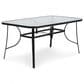 Furniture of America Roan Outdoor Dining Table with Umbrella Hole in Black - Table Only, , large
