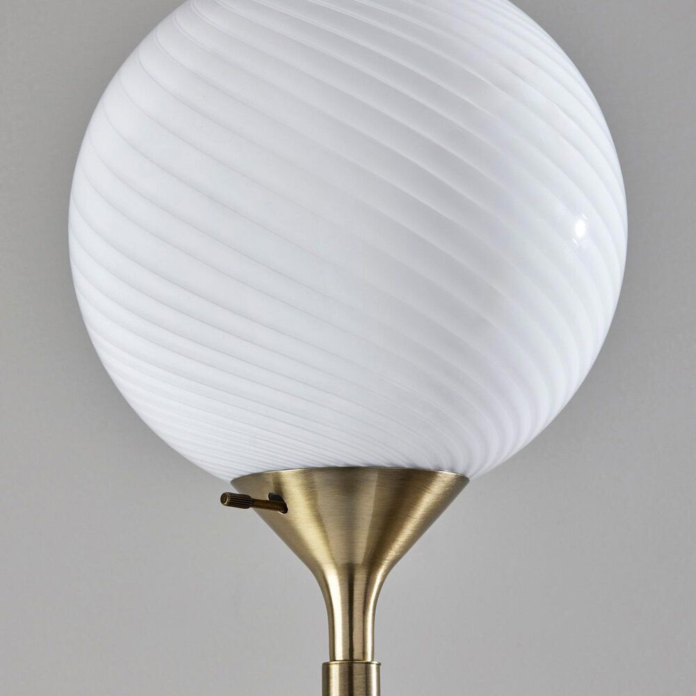 Adesso Swirl Torchiere Floor Lamp in Antique Brass, , large