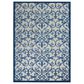 Nourison Aloha Damask 3"6" x 5"6" Grey and Blue Indoor/Outdoor Area Rug, , large