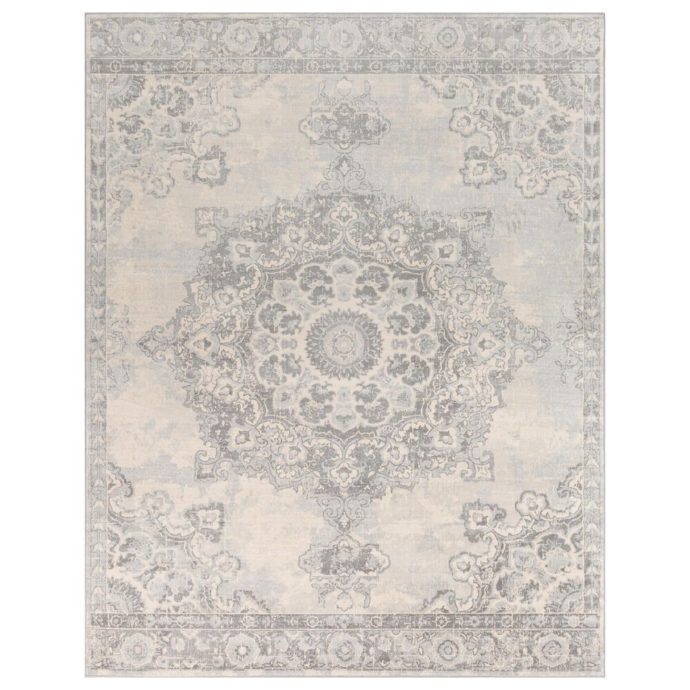 Surya Monaco MOC-2301 7'9" x 10'3" Gray and Cream Area Rug, , large