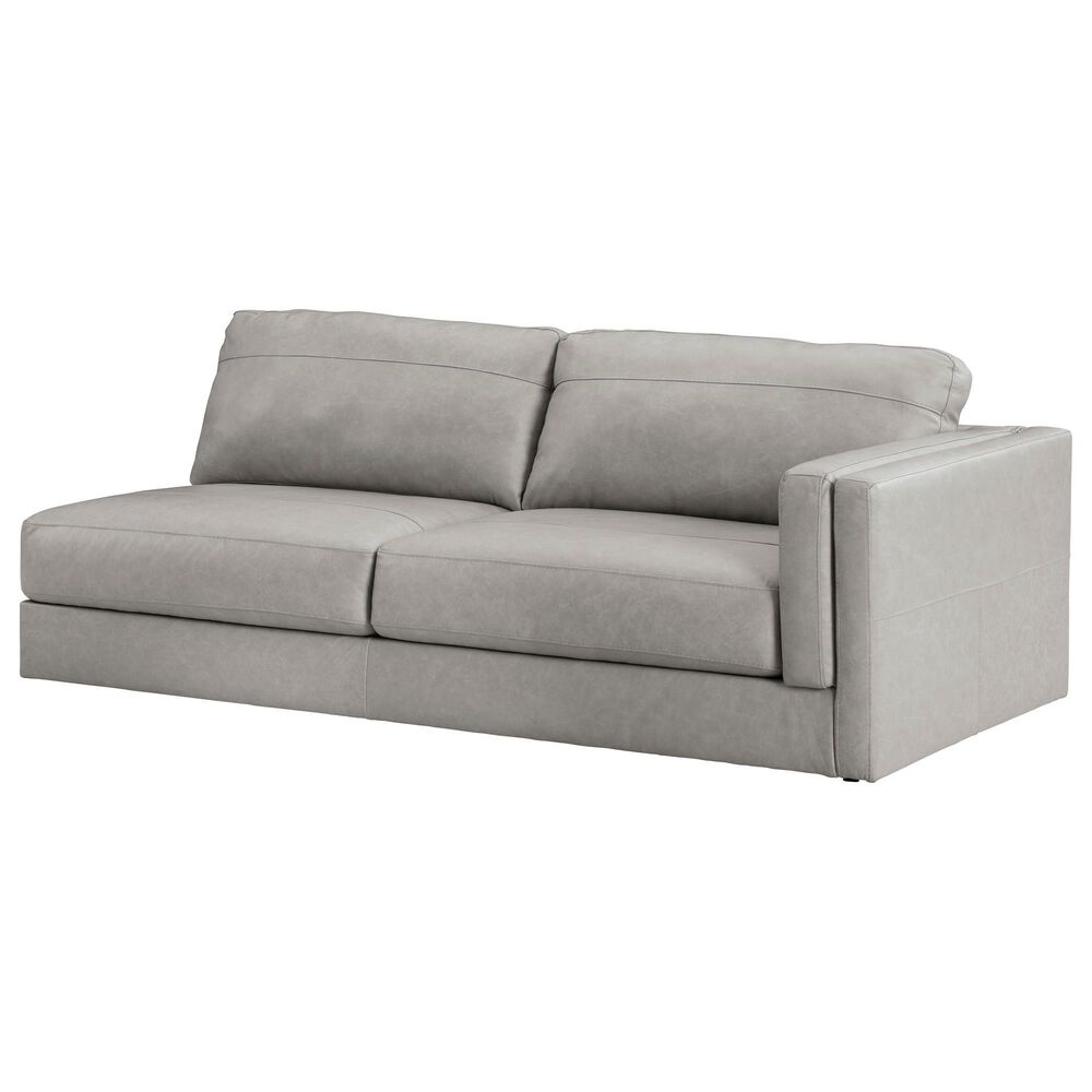 Ashley 2-Piece Leather Sofa with Chaise in Glacier, , large