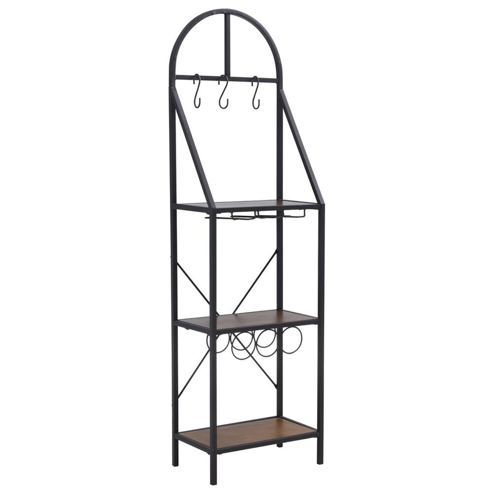 Southern Enterprises Percival Bakers Rack in Rustic Brown and Dark Distressed Pine, , large