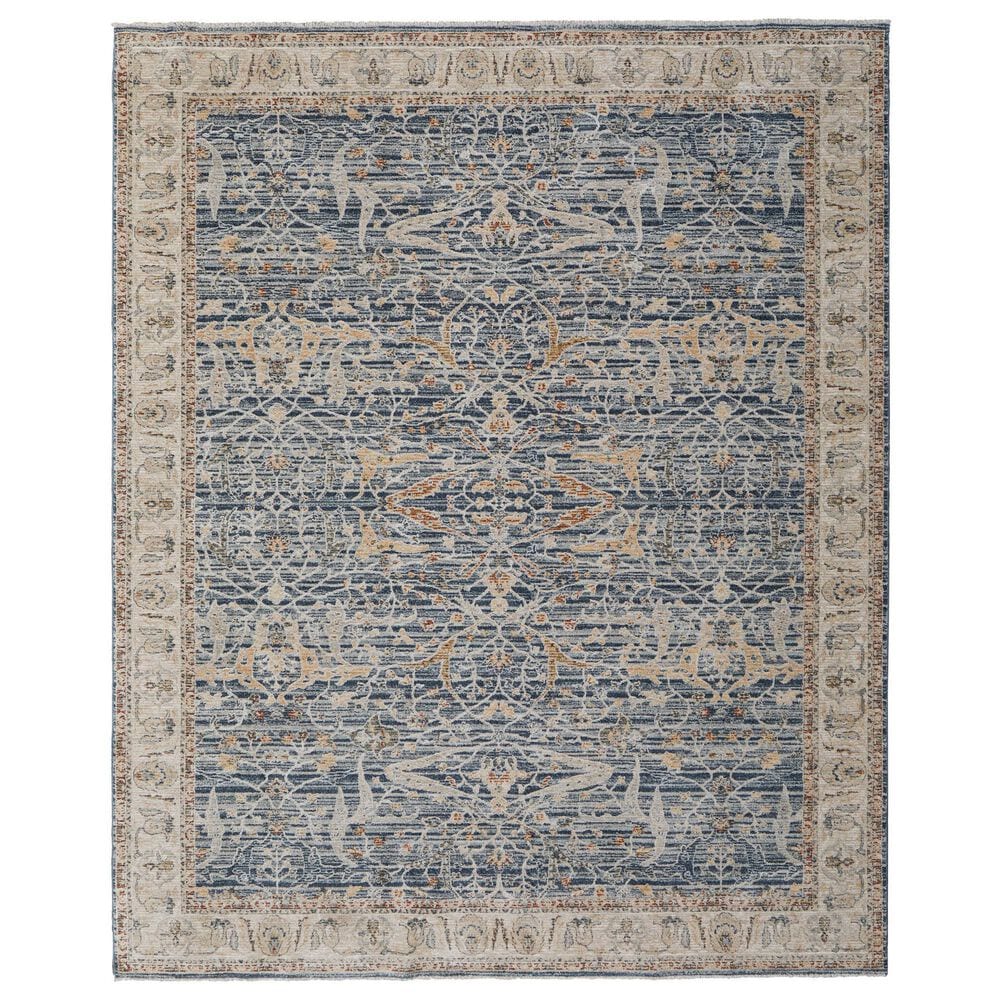 Feizy Pasha 2" x 3" Blue and Ivory Area Rug, , large
