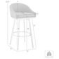 Blue River Eleanor Swivel Barstool with White Cushion in Brushed Stainless Steel, , large