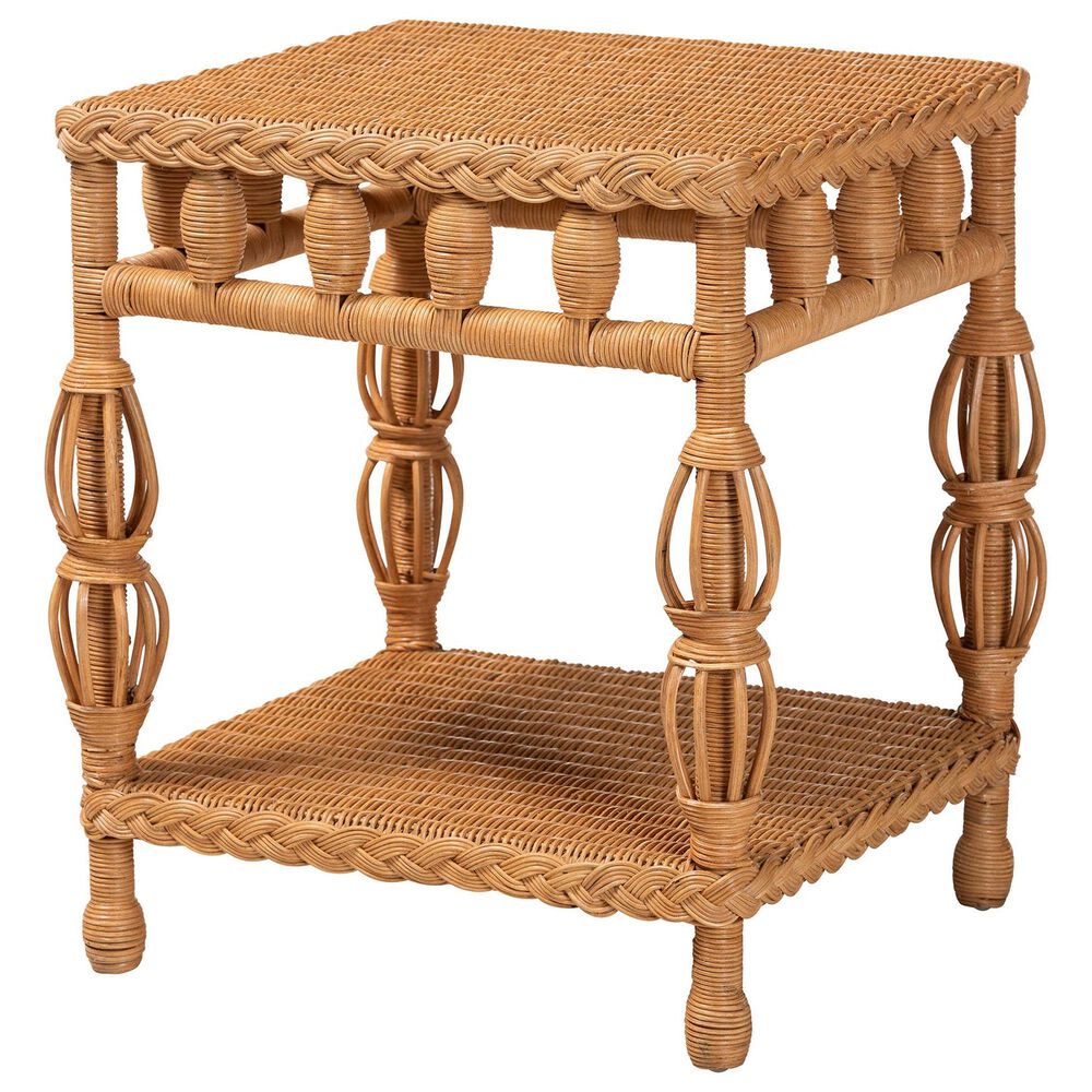 Baxton Studio Dolby End Table in Light Honey, , large