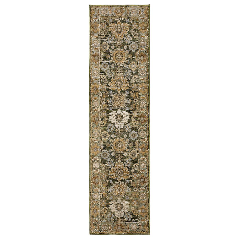 Oriental Weavers Andorra 2"3" x 8" Green and Gold Runner, , large