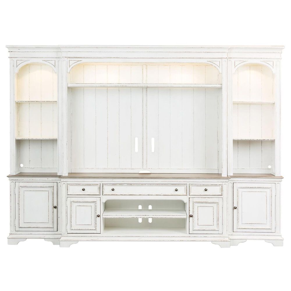 Liberty Magnolia Manor Entertainment Center in White with Antique Finish, , large