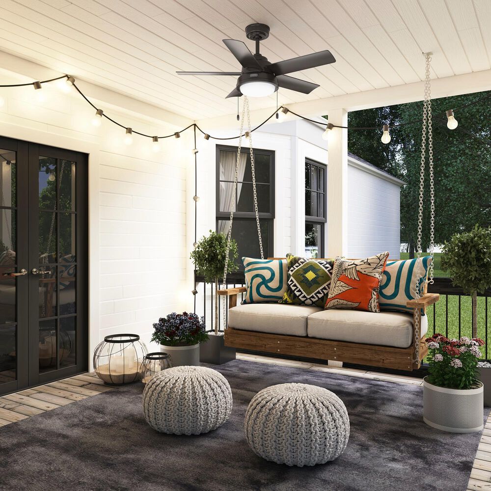Hunter Seawall 44&quot; Outdoor Ceiling Fan with LED Lights in Noble Bronze, , large