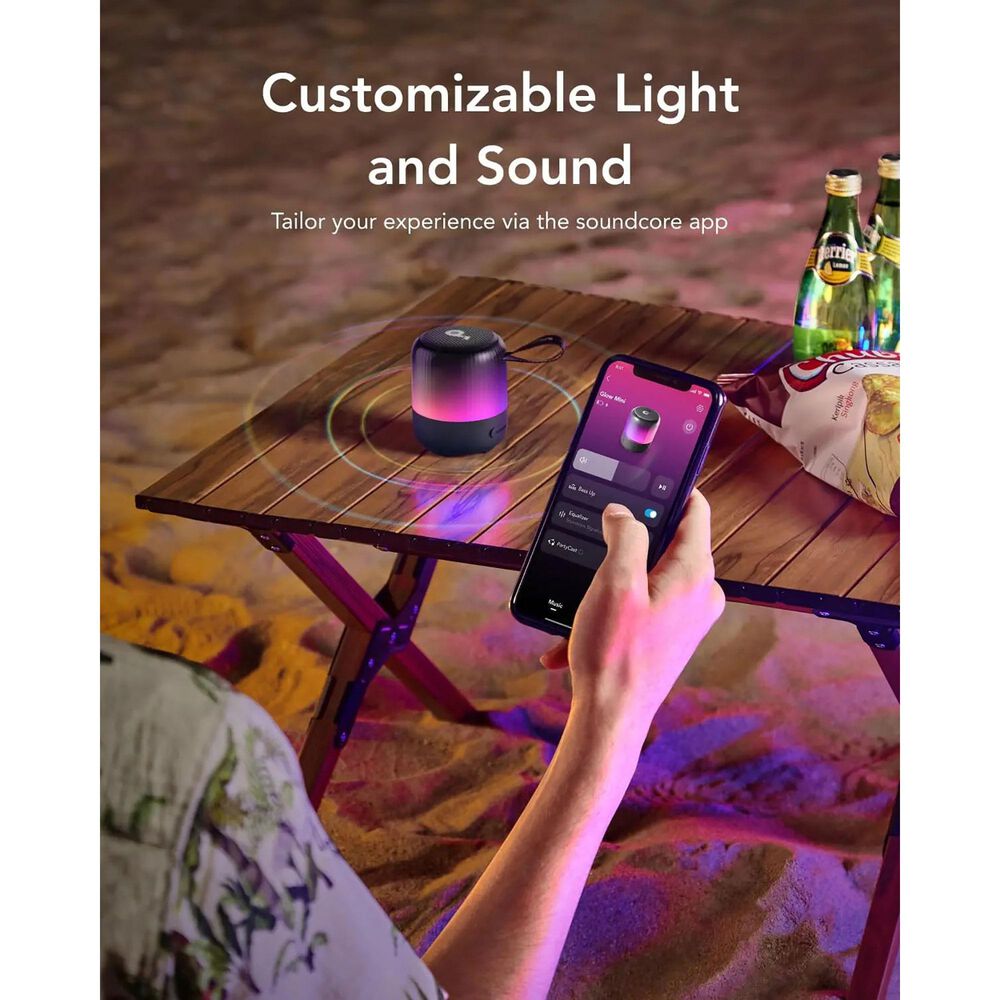 Anker Soundcore Glow Mini Portable Wireless Bluetooth Speaker in Black, , large