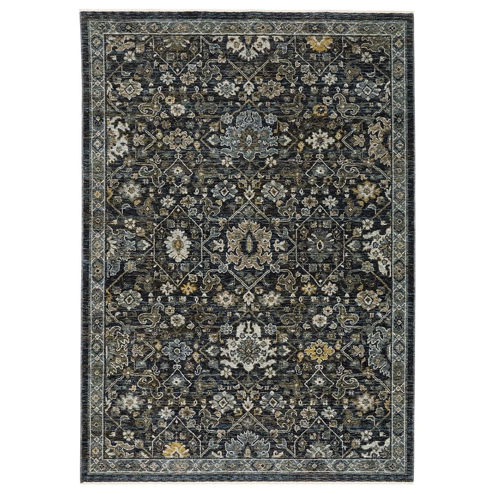 Oriental Weavers Aberdeen Floral Bust 6"7" x 9"7" Blue Area Rug, , large