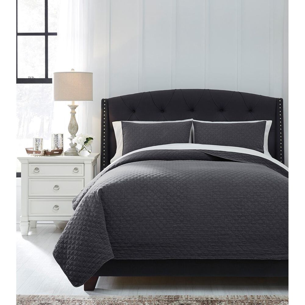 Signature Design by Ashley Ryter Queen Coverlet Set in Charcoal, , large