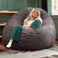 Jaxx 6" Cocoon Large Bean Bag Chair in Charcoal, , large