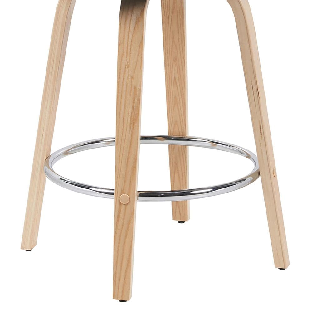 Armen Living Shelly Swivel Counter Height Stool in Oak, , large