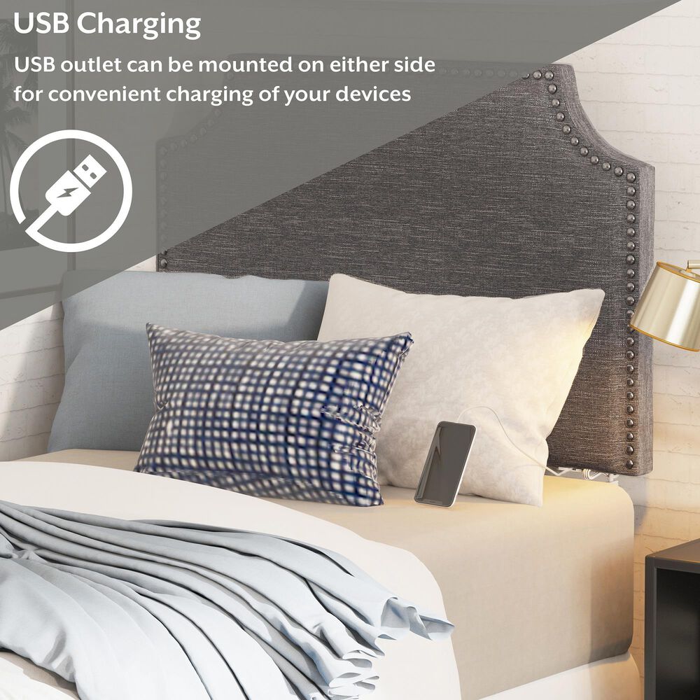 The Monday Company Twin Upholstered Headboard in Gray, , large
