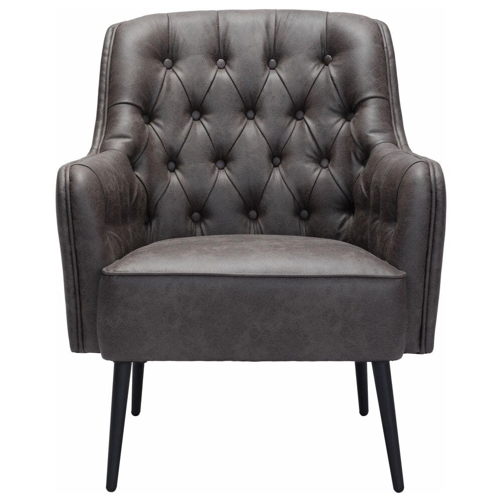 Zuo Modern Tasmania Accent Chair in Vintage Black and Gold, , large