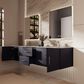 Lexora Home Geneva 80" Double Bathroom Vanity in Navy Blue with 2 cm White Carrara Marble Top and Rectangular Sinks, , large