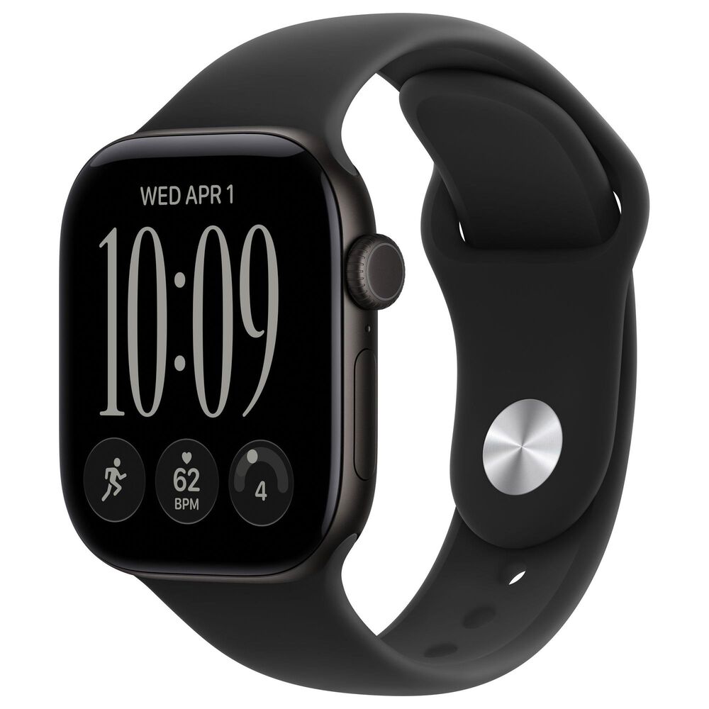 Apple Watch Series 12 (GPS) 42mm Black Aluminum Case with Black Sport Band - S/M, , large