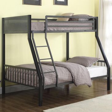 Pacific Landing Twin over Full Loft Bunk Bed in Black and Grey, , large