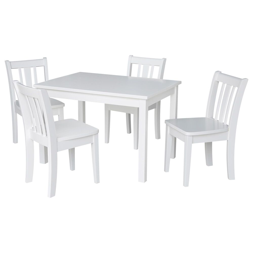 International Concepts San Remo 5 Piece Juvenile Table Set in White, , large