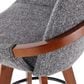 Lumisource Cosmo Swivel Counter Stool with Grey Noise Cushion in Walnut and Black, , large