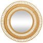 Maple and Jade 36" Round Rattan Tribal Handmade Intricately Weaved Wall Mirror in Light Brown, , large